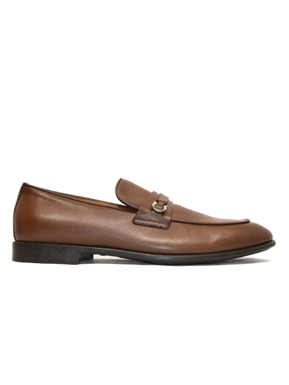New! Ferragamo Desio Leather Gancio Penny Loafers Cocoa Brown 9E/ 10E US DD560